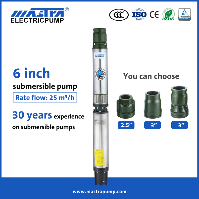 ماسترا 6 بوصة مصنعي مضخات البئر الغاطسة R150-FS AC مضخة مياه غاطسة بالطاقة الشمسية