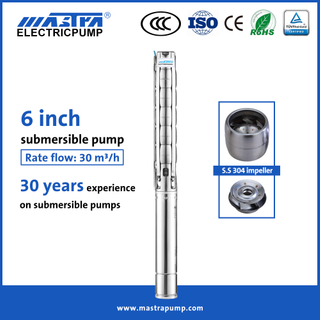 Mastra 6 بوصة جميع المصنّعين لمضخات المياه الصينية المصنوعة من الفولاذ المقاوم للصدأ 6SP30 مضخات الري الكهربائية للبيع