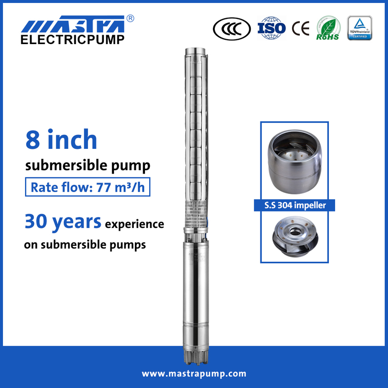 Mastra 8 بوصة كاملة من الفولاذ المقاوم للصدأ فرانكلين انعكاس مضخة غاطسة 8SP77 GRUNDFOS DEER